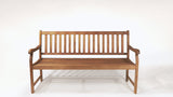 Laurel Slat-Back 600-Lbs Support Acacia Wood Outdoor Garden Patio Bench