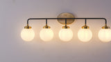 Caleb Brass Vanity Wall Sconce Frosted