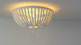 Allison 15" Wood Beaded/Metal LED Flush Mount