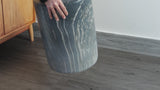 Troy 16.75" Modern Minimalist Faux Marble Column Indoor/Outdoor Accent Table