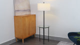 Charles 59" Metal/Glass LED Side Table and Floor Lamp
