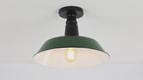 Camila 14"  Classic Industrial Indoor/Outdoor Iron LED Semi Flush Mount