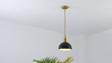 Zane 9.5 in. 1-Light Modern Farmhouse Industrial Metal Dome LED Pendant