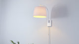 Gosling 22.5" Mid-Century Modern Plug-In or Hardwired Iron LED Gooseneck Swing Arm Wall Sconce with Pull-Chain and USB Charging Port
