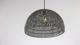 Campana 20" Bohemian Modern Woven Rattan/Iron LED Pendant