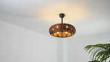 Cassidy 23" 6-Light Modern Bohemian 6-Speed Metal/Rattan Mobile-App/Remote-Controlled Height-Adjustable Lantern LED Ceiling Fan