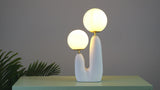 Oda 17.75" 2-Light Modern Bohemian Resin/Iron/Frosted Glass Danish Cactus LED Table Lamp