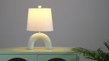 Zadie 17.75" Scandinavian Minimalist Ceramic Arch LED Table Lamp Set 2