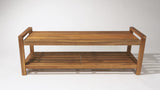 Blane 50.8" 3-Seat Mid-Century Modern 600-Lbs Support Acacia Wood Slat Outdoor Garden Patio Bench