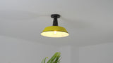 Camila 14"  Classic Industrial Indoor/Outdoor Iron LED Semi Flush Mount
