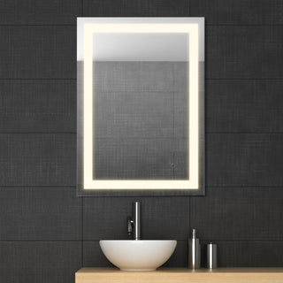 Remy Rectangular Frameless Anti-Fog Aluminum Front-lit Tri-color LED Bathroom Vanity Mirror with Smart Touch Control - JONATHAN Y