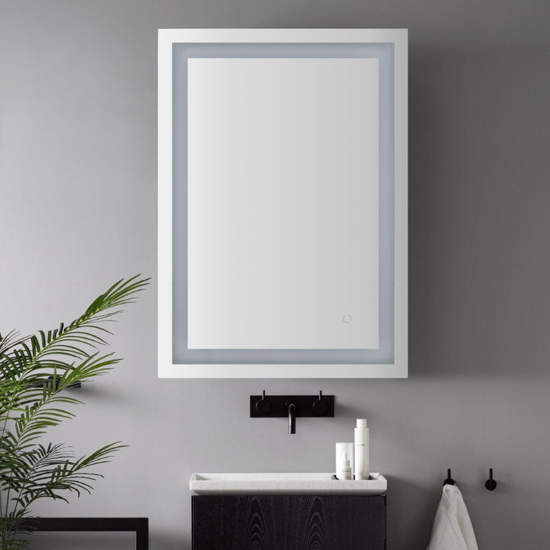 Remy Rectangular Frameless Anti-Fog Aluminum Front-lit Tri-color LED Bathroom Vanity Mirror with Smart Touch Control - JONATHAN Y