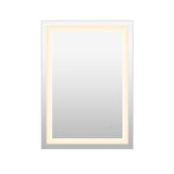 Remy Rectangular Frameless Anti-Fog Aluminum Front-lit Tri-color LED Bathroom Vanity Mirror with Smart Touch Control - JONATHAN Y