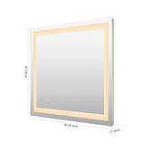 Remy Rectangular Frameless Anti-Fog Aluminum Front-lit Tri-color LED Bathroom Vanity Mirror with Smart Touch Control - JONATHAN Y