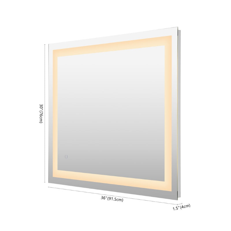 Remy Rectangular Frameless Anti-Fog Aluminum Front-lit Tri-color LED Bathroom Vanity Mirror with Smart Touch Control - JONATHAN Y