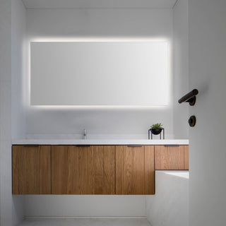 Nora Rectangular Frameless Anti-Fog Aluminum Back-lit Tri-color LED Bathroom Vanity Mirror with Smart Touch Control - JONATHAN Y