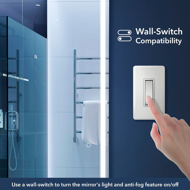 Soraya Full-length Rectangular Frameless Anti-Fog Plug-in/Hardwire Aluminum Front-lit Tri-color LED Freestand/Hang Mirror with Smart Touch Control - JONATHAN Y
