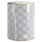 Fish Scale 17" Modern Ceramic Garden Stool - JONATHAN Y